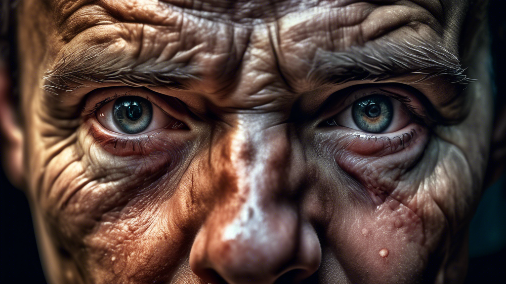 A close-up portrait of a human face with complex emotions, showcasing the art of psychological characterization.